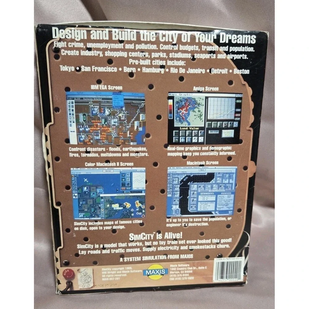 Sim City Complete In Box Godzilla Cover and Graphics Alternate Architecture